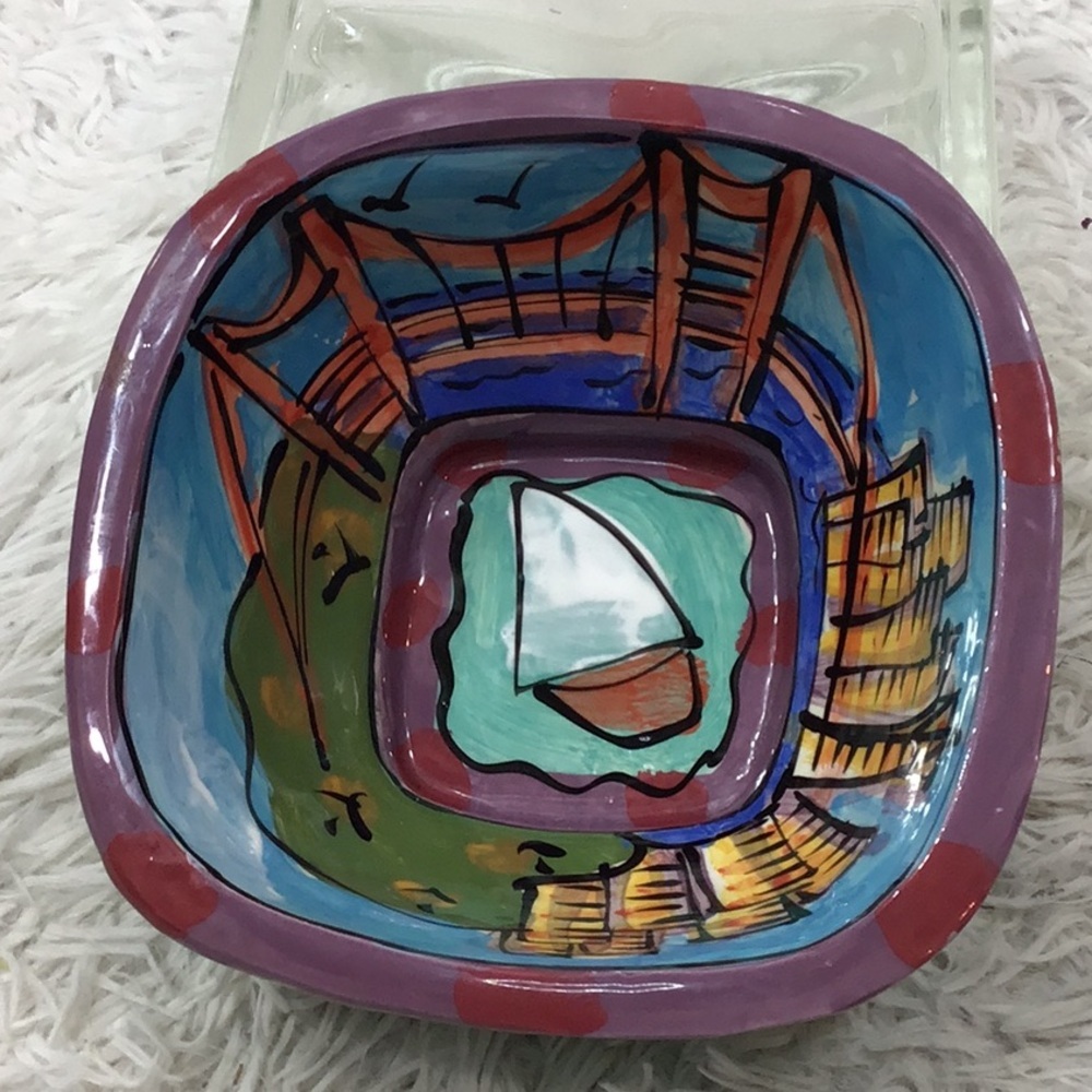 Rare Hand Painted Bowl-Kelly Jo Kuchar nautical